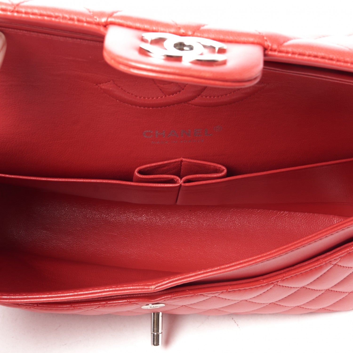 Chanel Lambskin Quilted Medium Double Flap Red 4 of 9