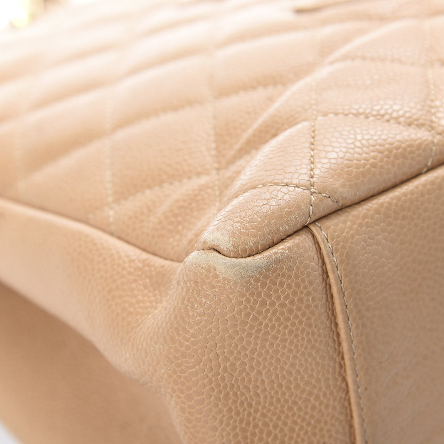 Caviar Quilted Grand Shopping Tote GST Beige