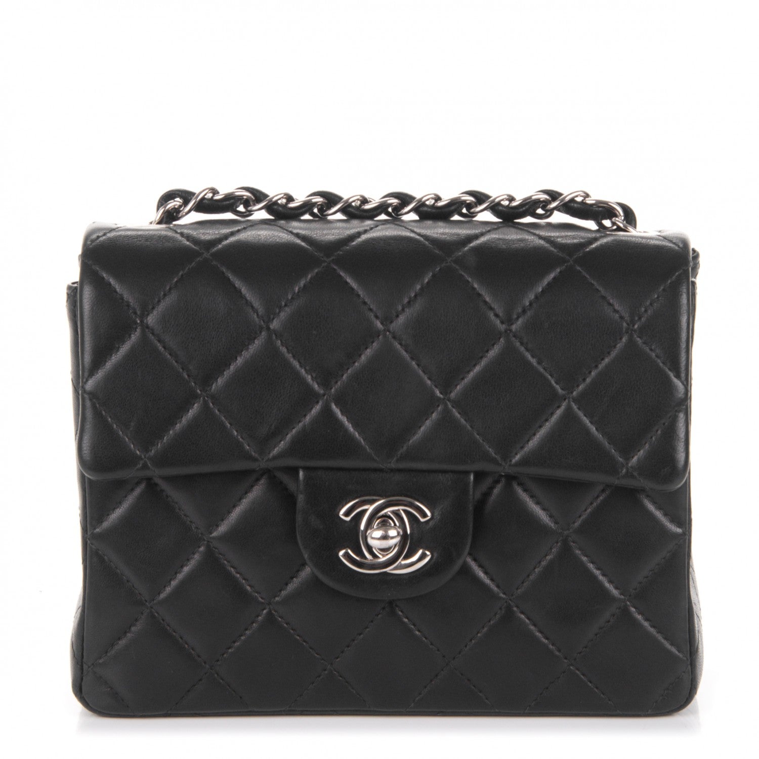 Chanel Lambskin Quilted Mini Square Flap Black 1 of 8