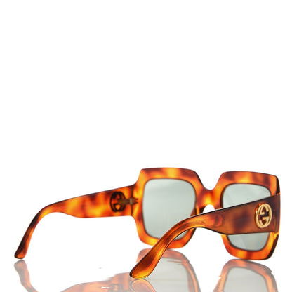 Gucci Acetate Square Frame Sunglasses GG 0053S Havana 4 of 7