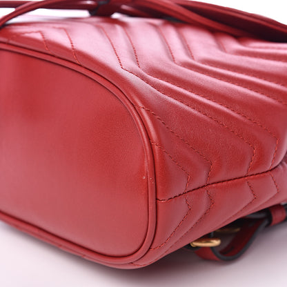 Gucci Calfskin Matelasse GG Marmont Flap Backpack Hibiscus Red 10 of 12