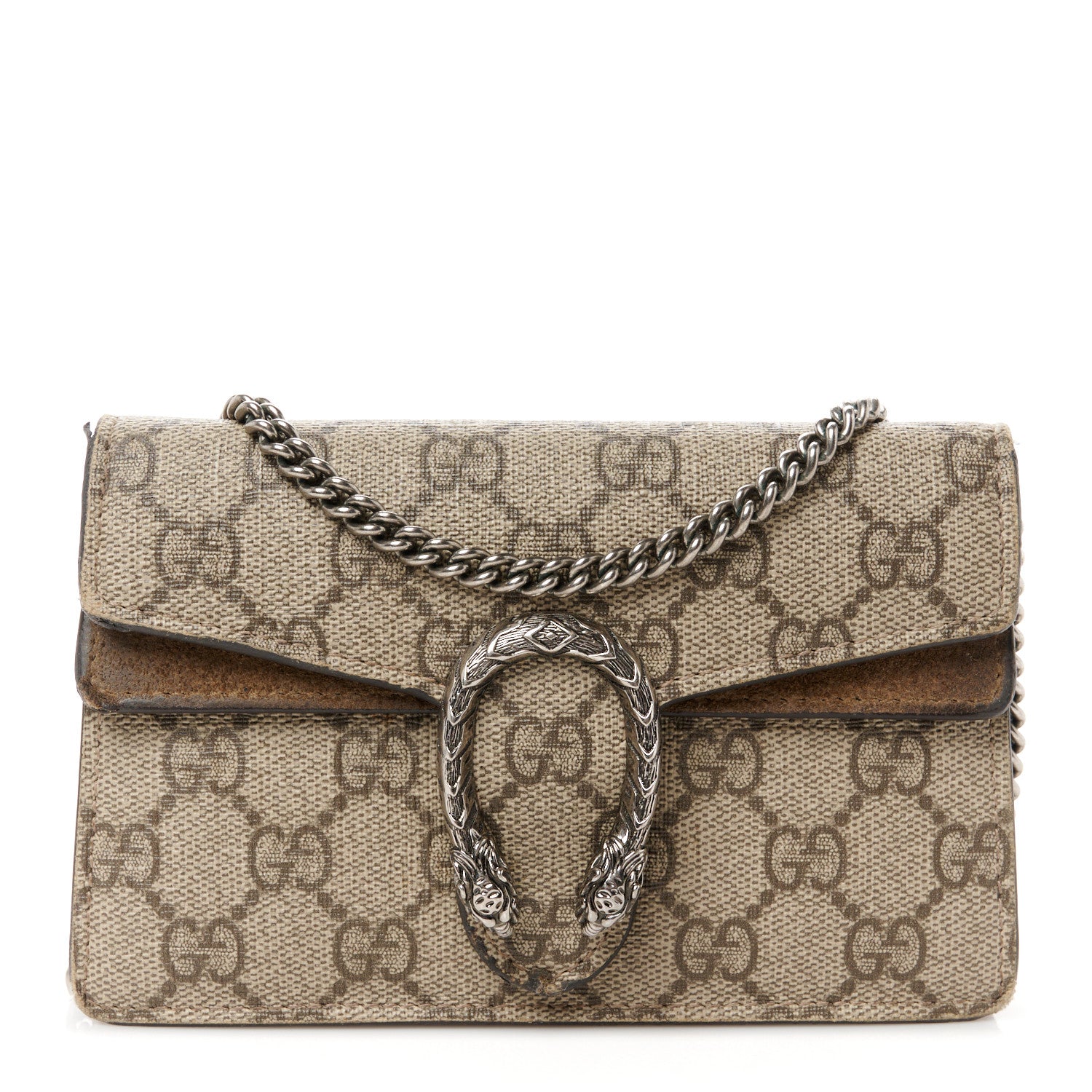 Gucci GG Supreme Monogram Super Mini Dionysus Shoulder Bag Taupe 1 of 14