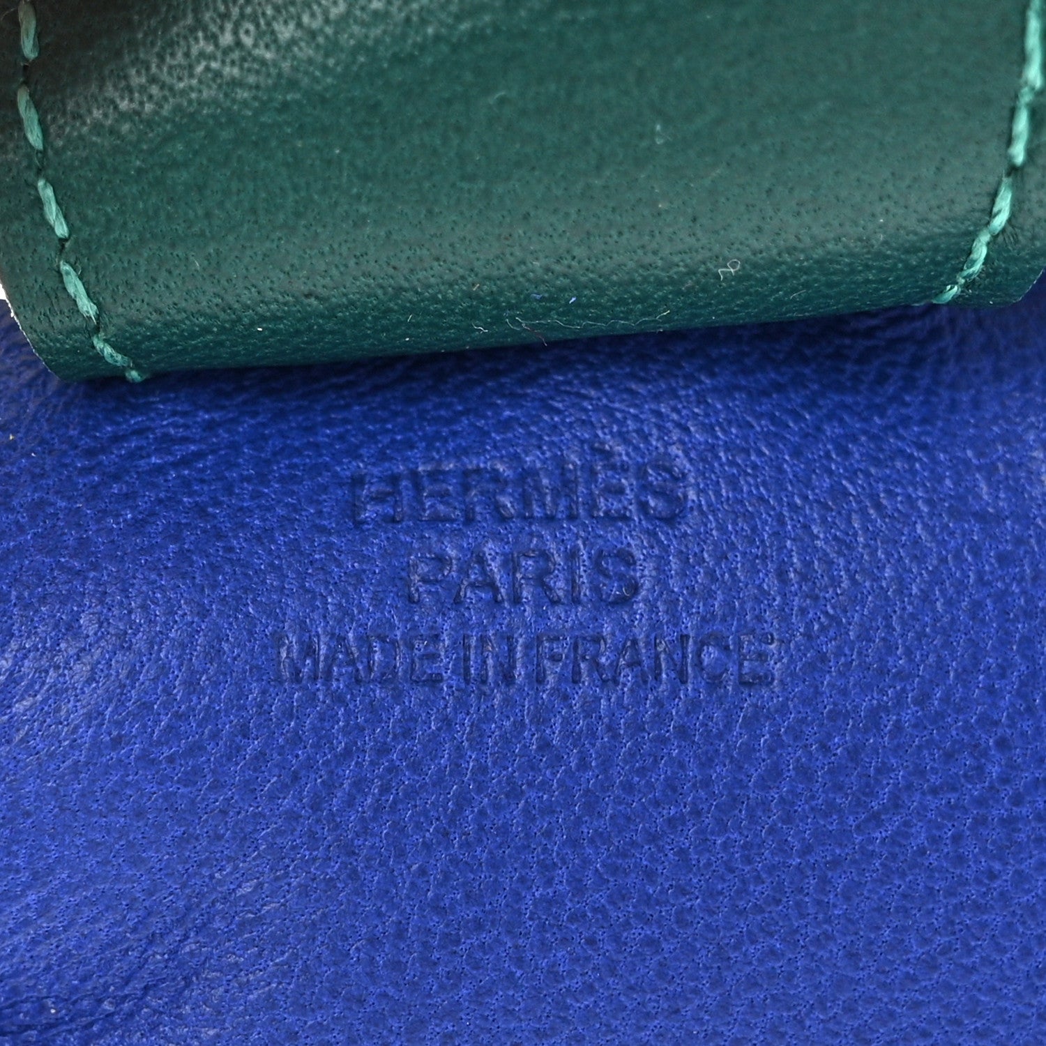 Hermes Milo Lambskin Grigri Rodeo Horse Bag Charm MM Bleu Electrique Malachite Lime 3 of 4