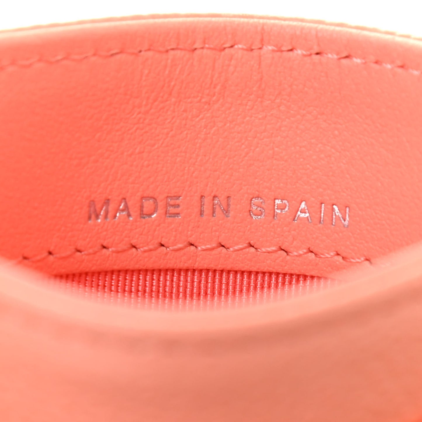 Caviar Quilted Card Holder Coral