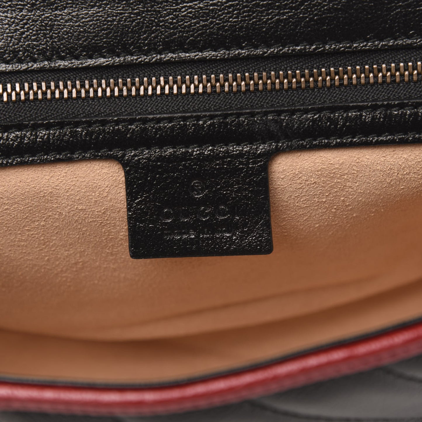 Vintage Effect Calfskin Matelasse Diagonal Striped Small Torchon GG Marmont Shoulder Bag Black Beige