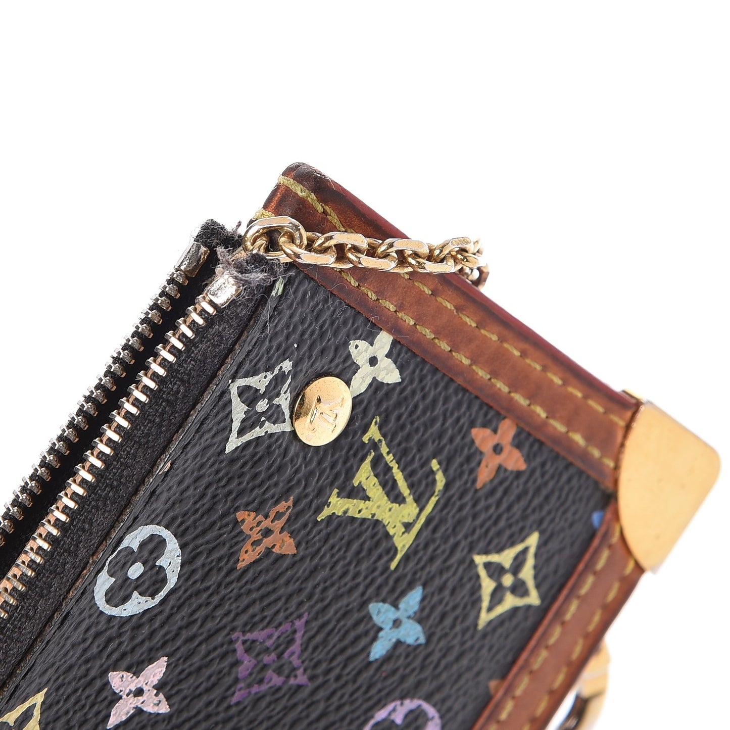 Monogram Multicolor Key Pouch Black