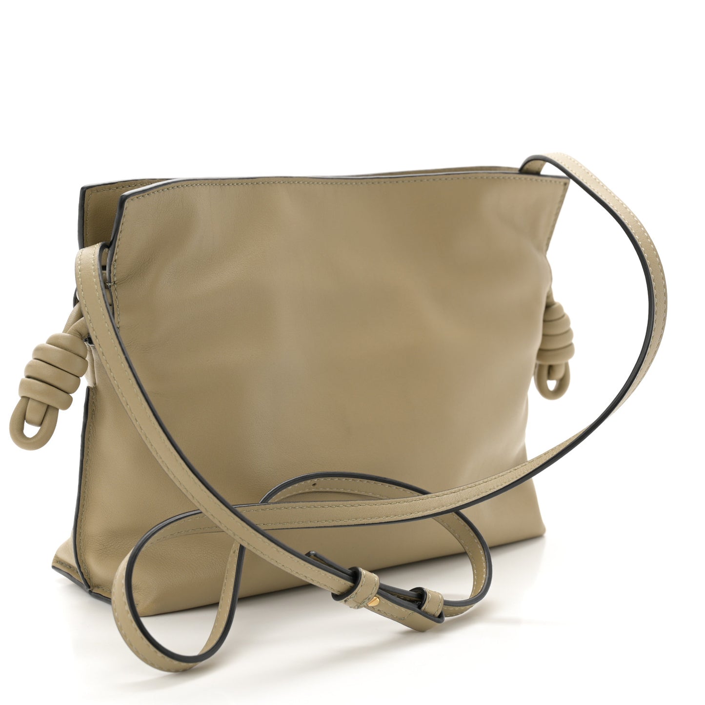 Calfskin Mini Flamenco Knot Clutch Clay Green