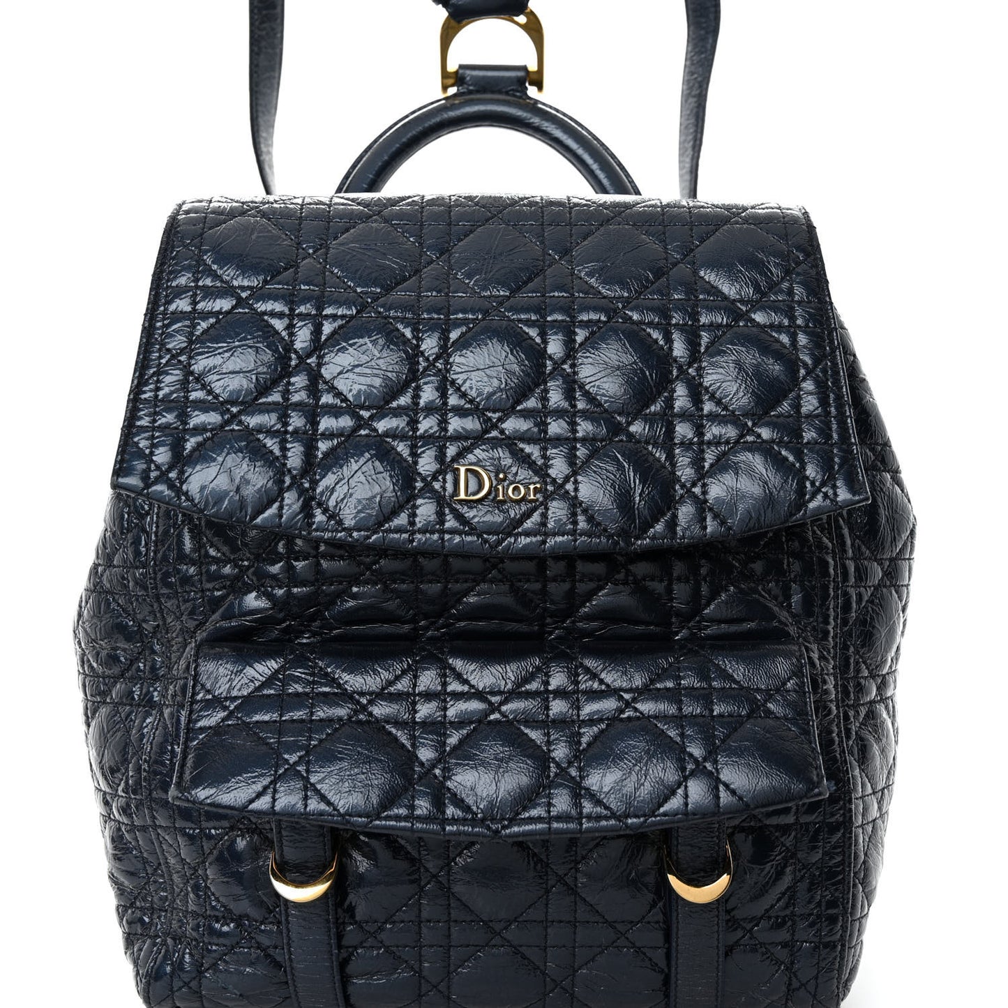 Ceramic Effect Deerskin Cannage Large Stardust Backpack Navy Blue
