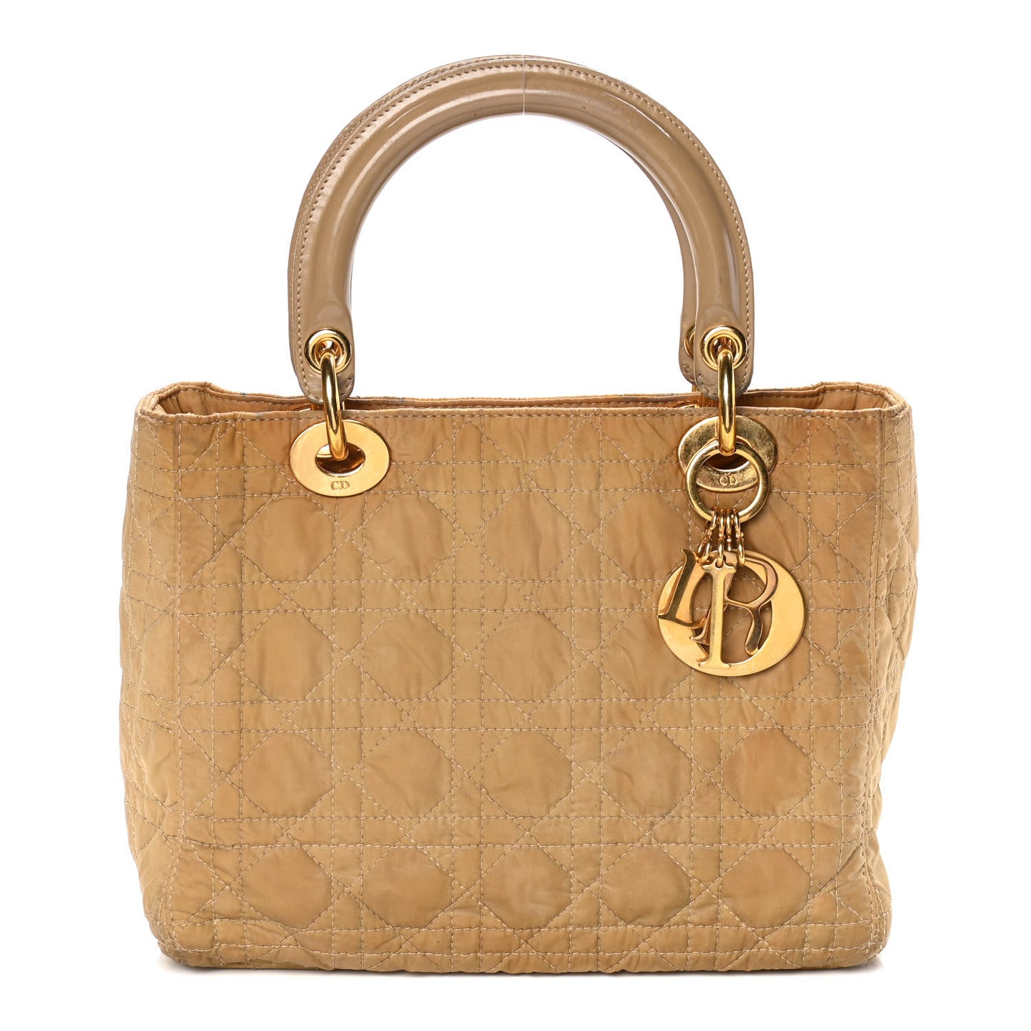 Nylon Cannage Medium Lady Dior Beige