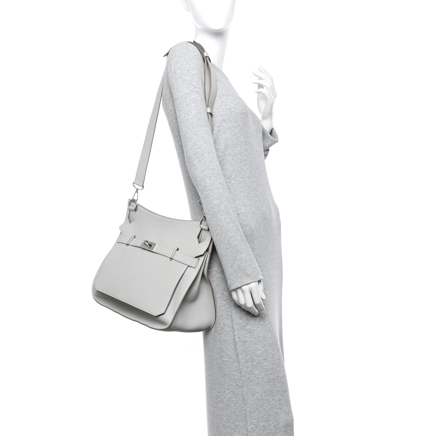 Hermes Taurillon Clemence Jypsiere 37 Gris Perle 2 of 15