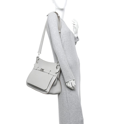 Hermes Taurillon Clemence Jypsiere 37 Gris Perle 2 of 15