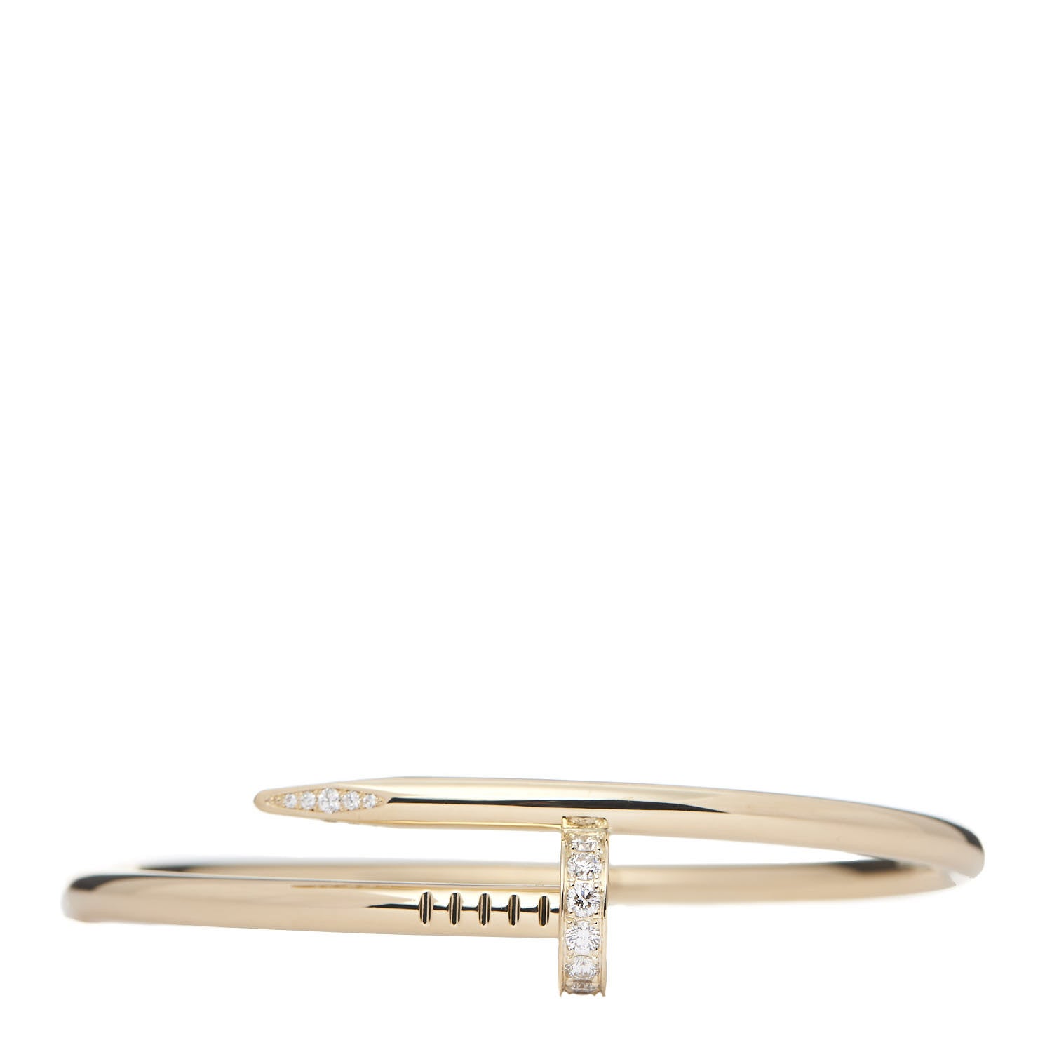 Cartier 18K Yellow Gold Diamond Juste Un Clou Bracelet 17 1 of 5