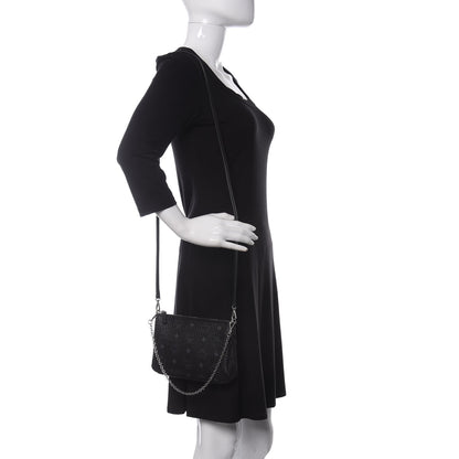 MCM Visetos Medium Millie Chain Crossbody Bag Black 2 of 11