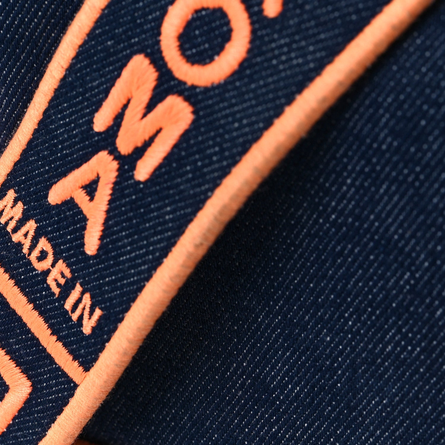 Fendi Denim Large Baguette Blue Arancio Fluo 12 of 16