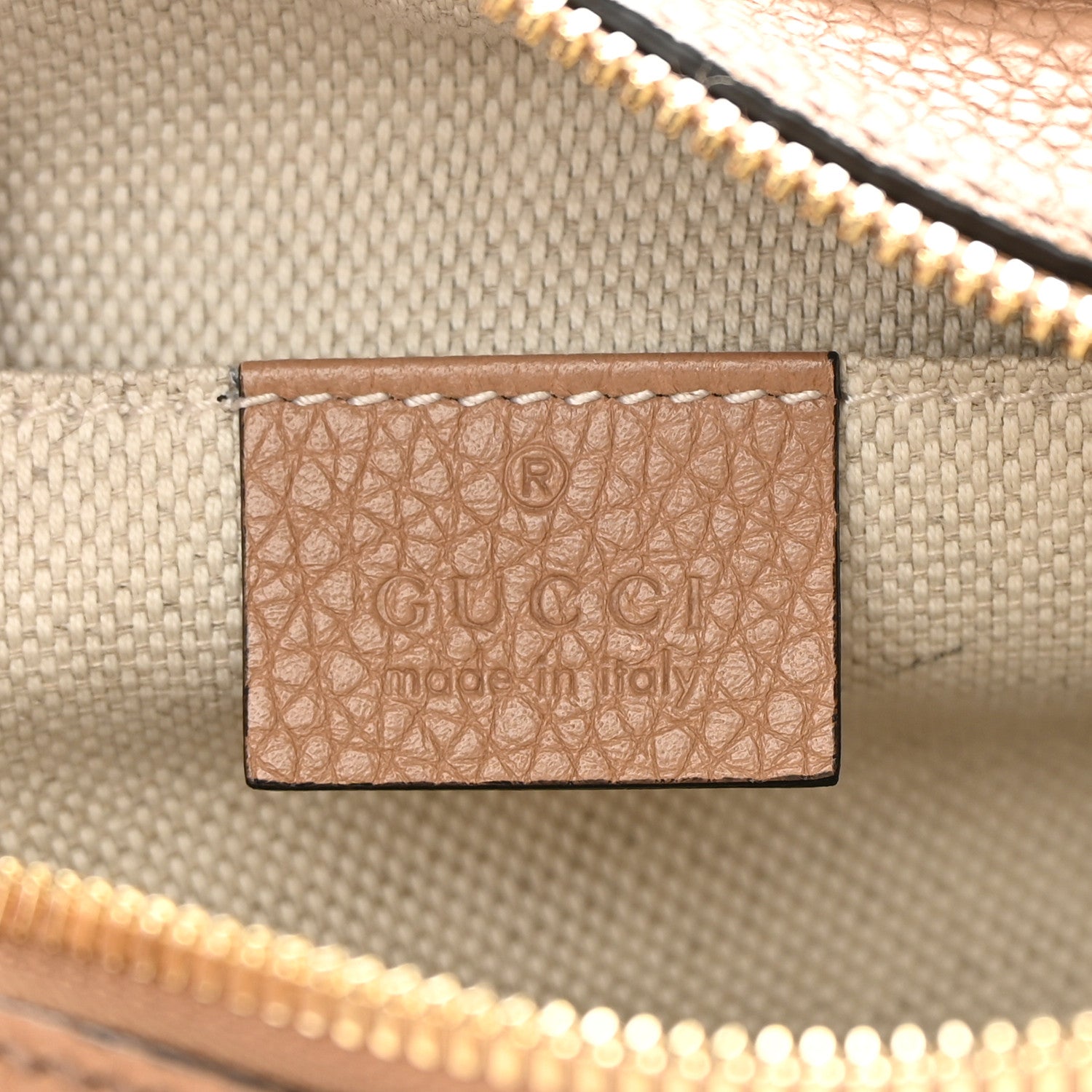Gucci Pebbled Calfskin Small Soho Disco Bag Camelia 6 of 13
