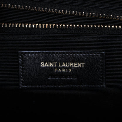 Saint Laurent Grain De Poudre Matelasse Chevron Large Monogram Satchel Oxblood 6 of 6