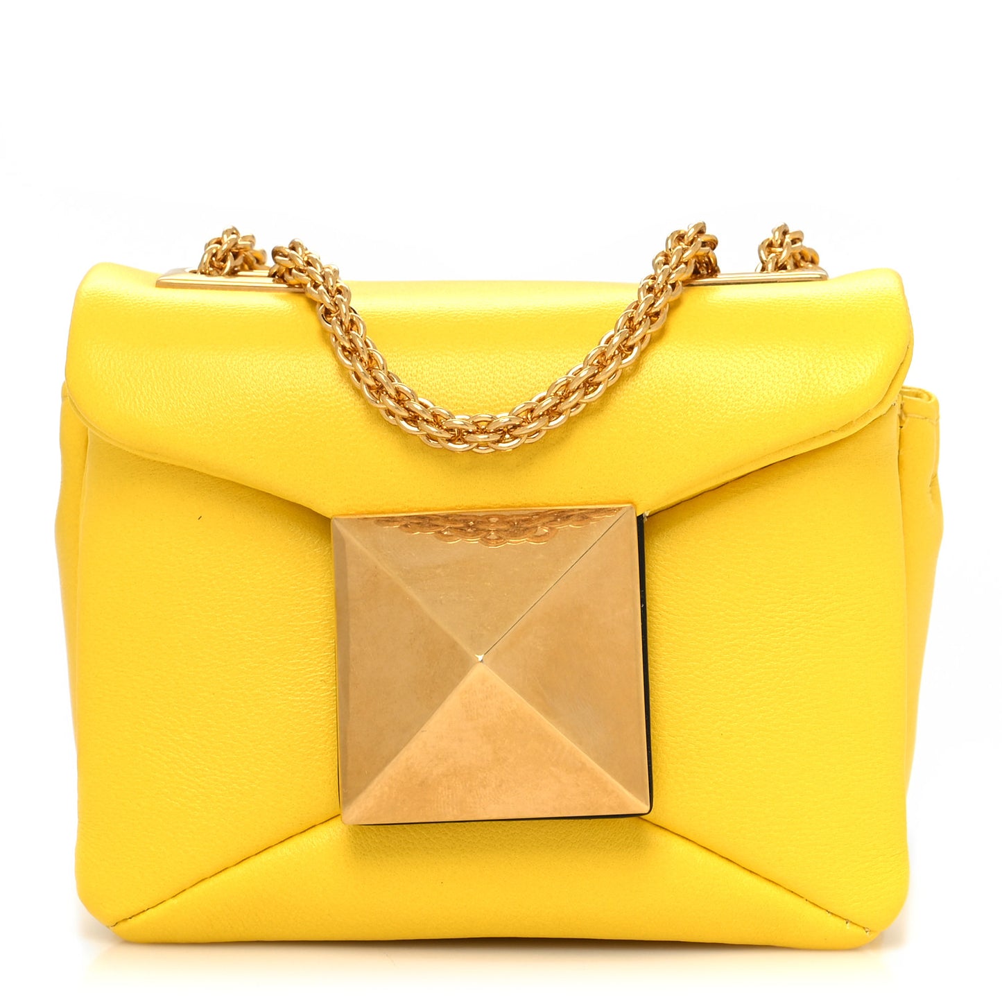 Nappa Micro One Stud Chain Bag Bright Lemon