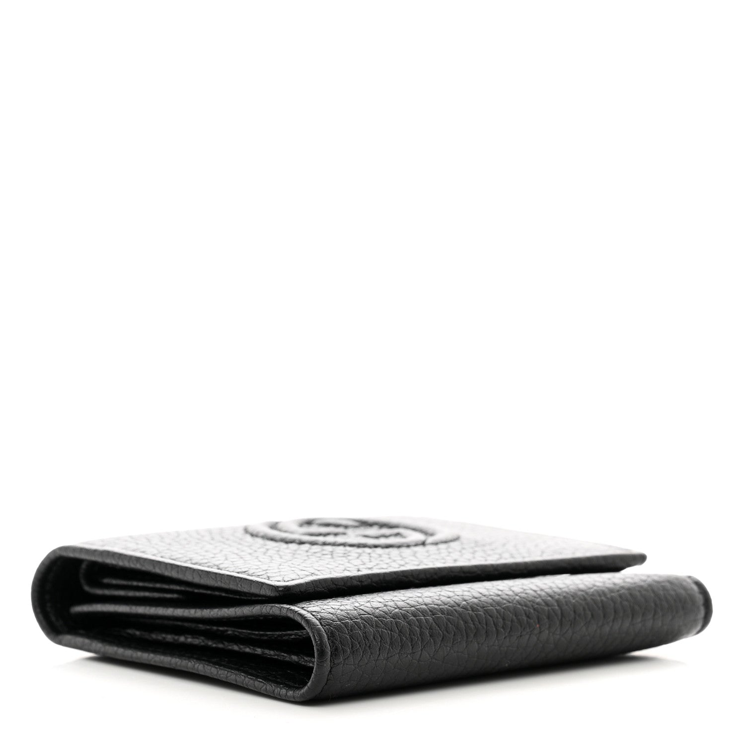 Gucci Pebbled Calfskin Soho Compact Flap Wallet Black 4 of 6