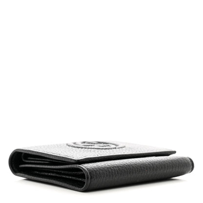 Gucci Pebbled Calfskin Soho Compact Flap Wallet Black 4 of 6