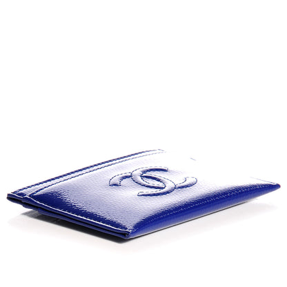 Chanel Patent Grained Calfskin CC Card Holder Blue 4 of 9