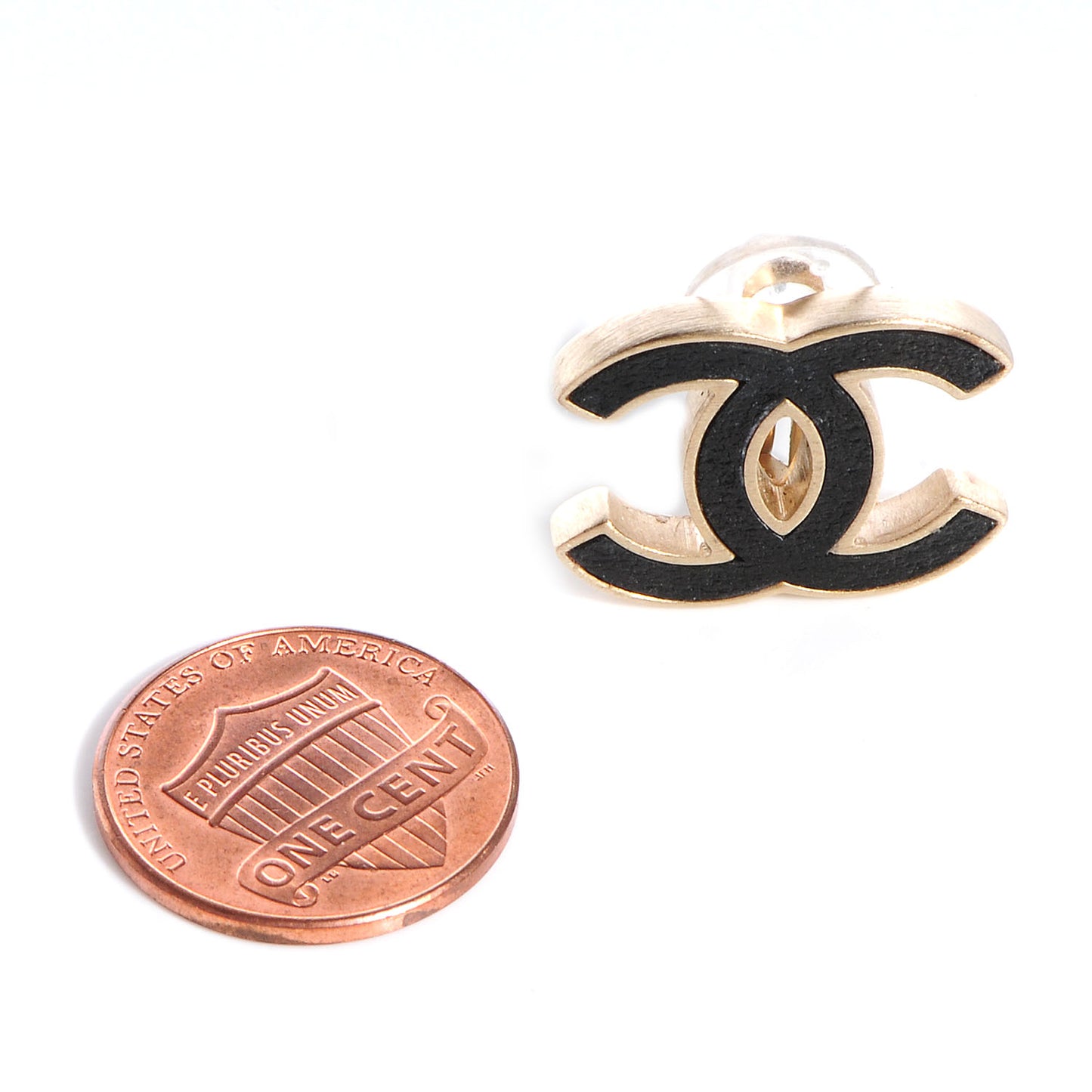 Lambskin CC Clip On Earrings Black