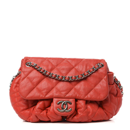 Chanel Washed Lambskin Medium Chain Around Messenger Red 1 of 9