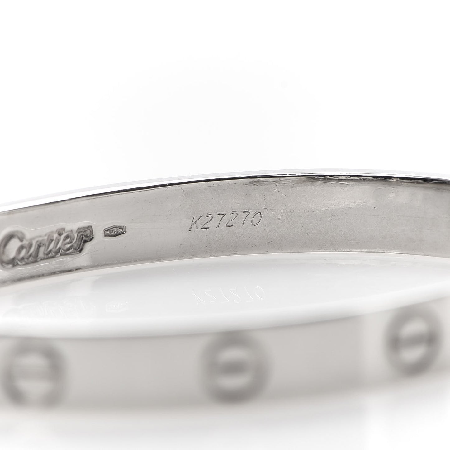 18K White Gold LOVE Bracelet 16