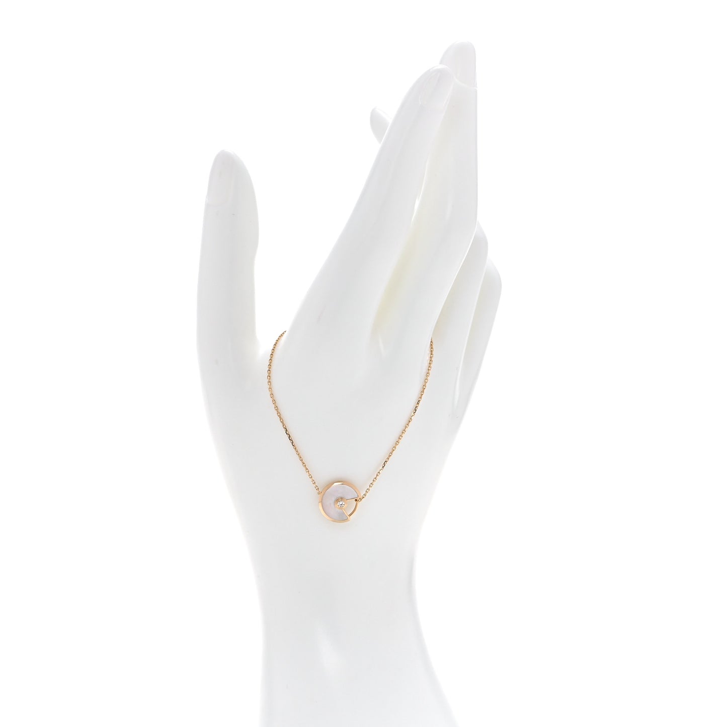 18K Yellow Gold Diamond Mother of Pearl Amulette de Cartier Bracelet