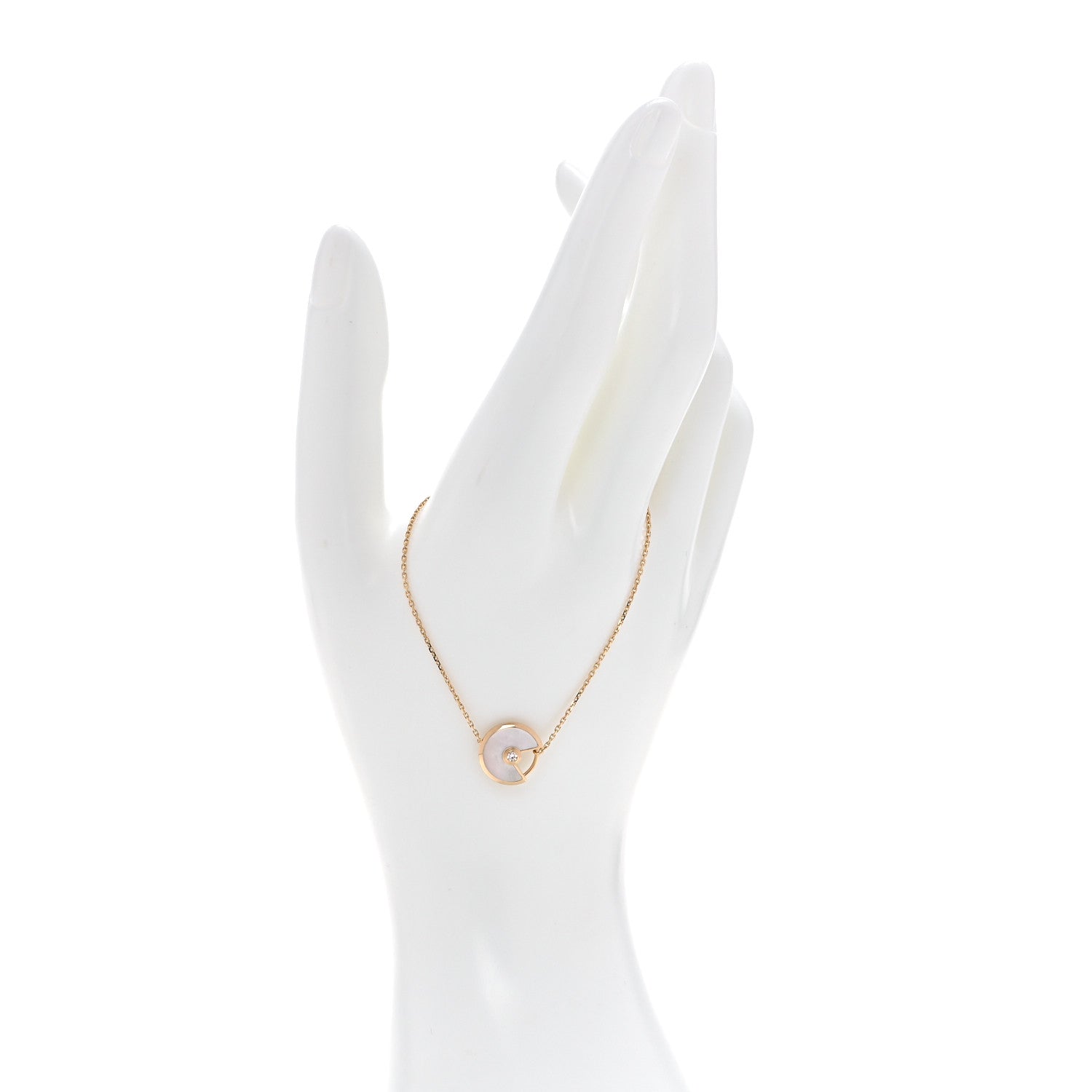 Cartier 18K Yellow Gold Diamond Mother of Pearl Amulette de Cartier Bracelet 2 of 6