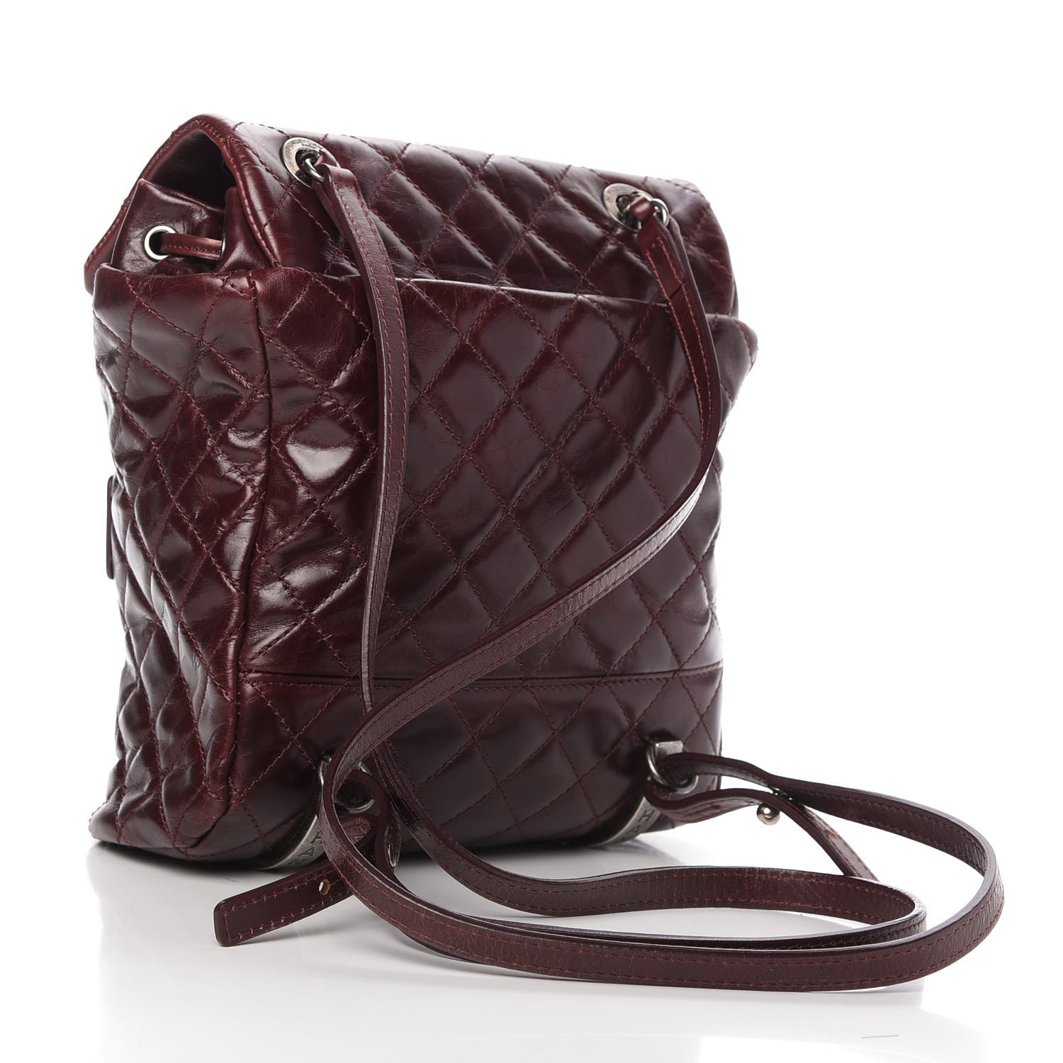 Chanel Glazed Calfskin Quilted Small Salzburg Backpack Burgundy 3 of 10