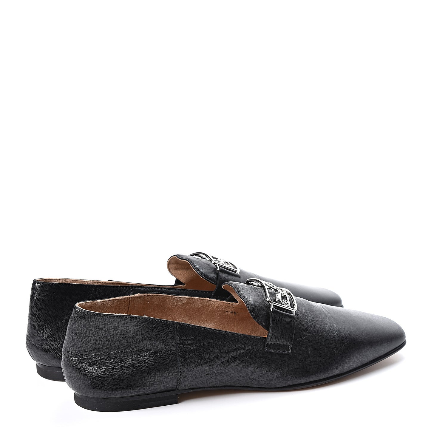 Goatskin Womens Time Loafers 36 Black