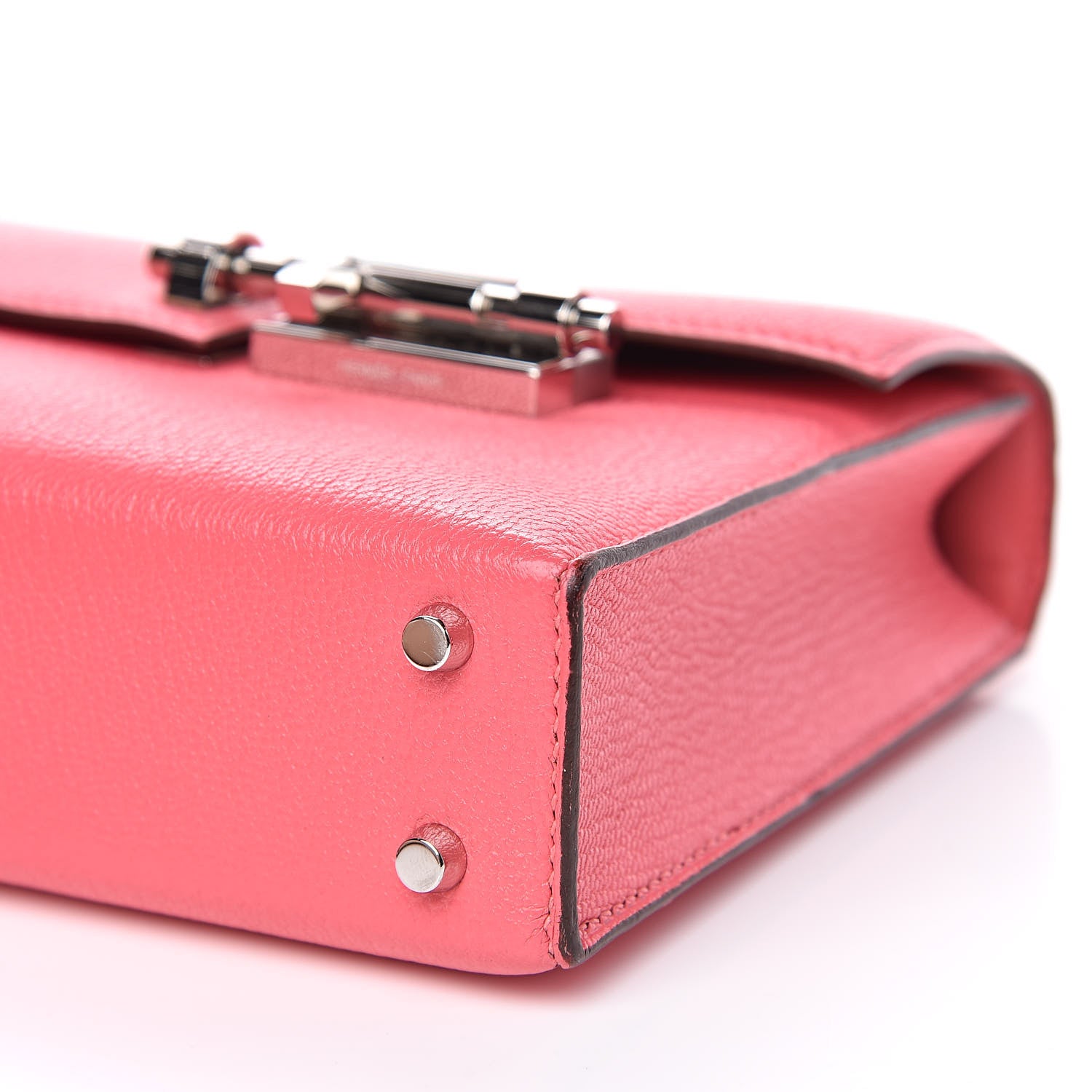 Hermes Chevre Chamkila Mini Verrou Chaine Bag Rose Lipstick 9 of 13