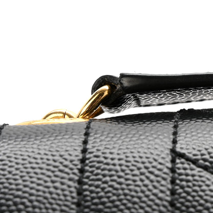 Saint Laurent Grain De Poudre Textured Mixed Matelasse Triquilt Medium Monogram Satchel Black 12 of 12