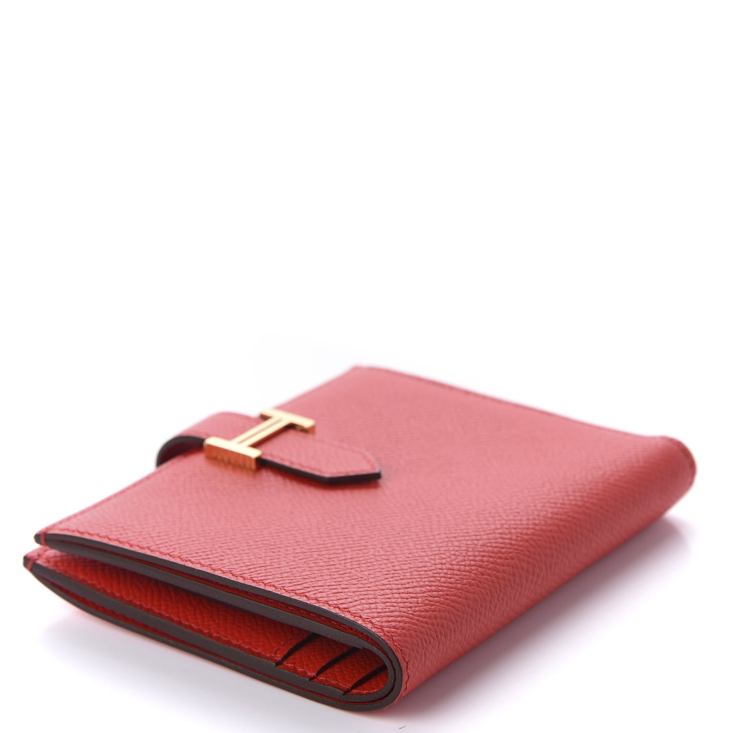 Hermes Epsom Bearn Compact Wallet Rouge De Coeur 4 of 10