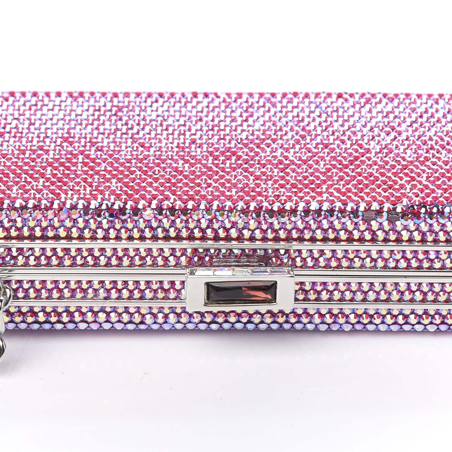 Judith Leiber Swarovski Crystal Minaudiere Clutch Pink 8 of 13