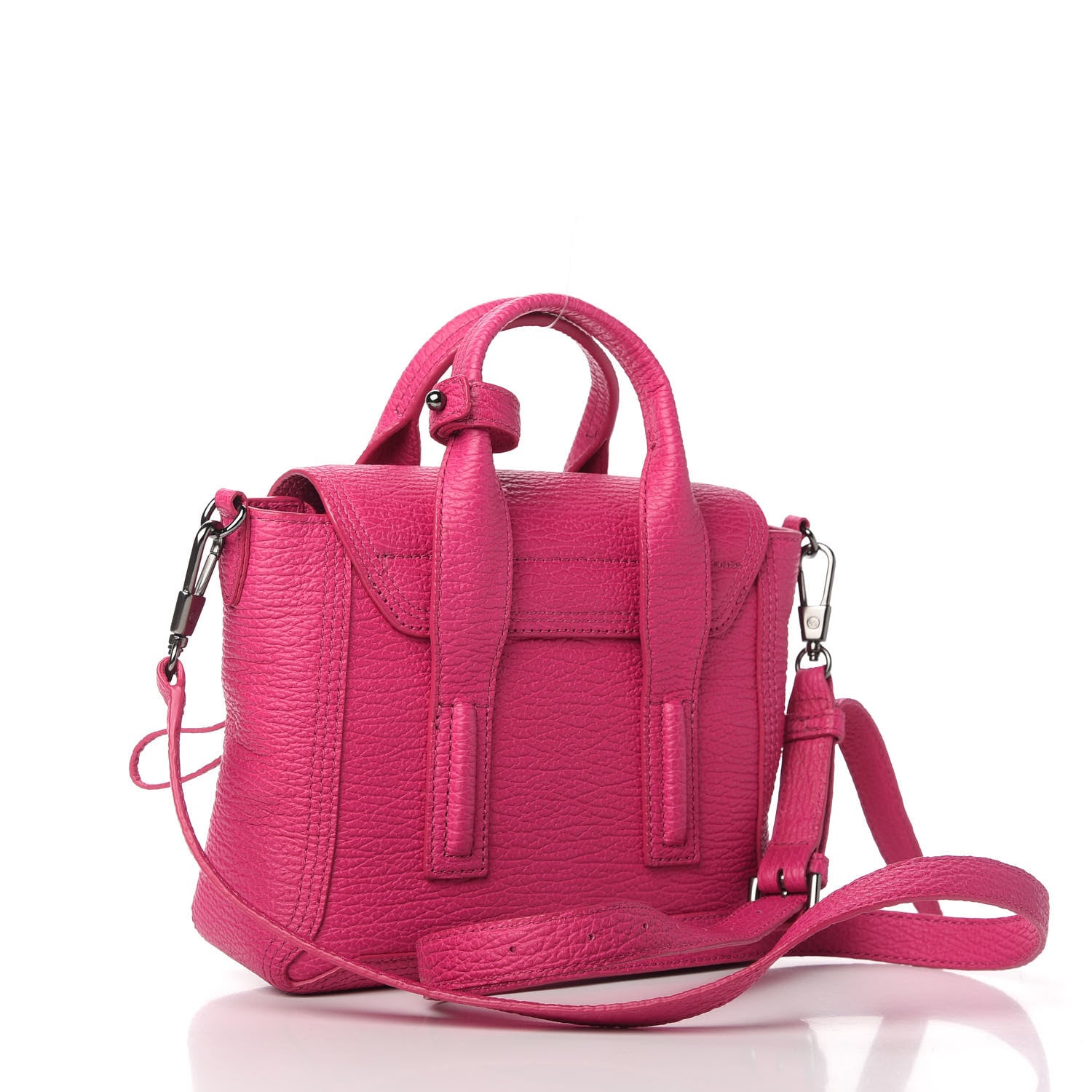 3.1 Phillip Lim Textured Calfskin Mini Pashli Satchel Fuschia 3 of 10