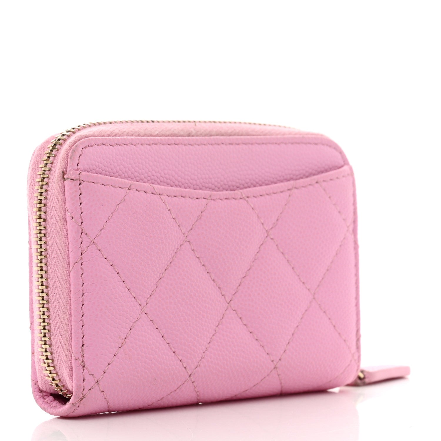 Chanel Caviar Quilted Zip Coin Purse Pink 3 of 10