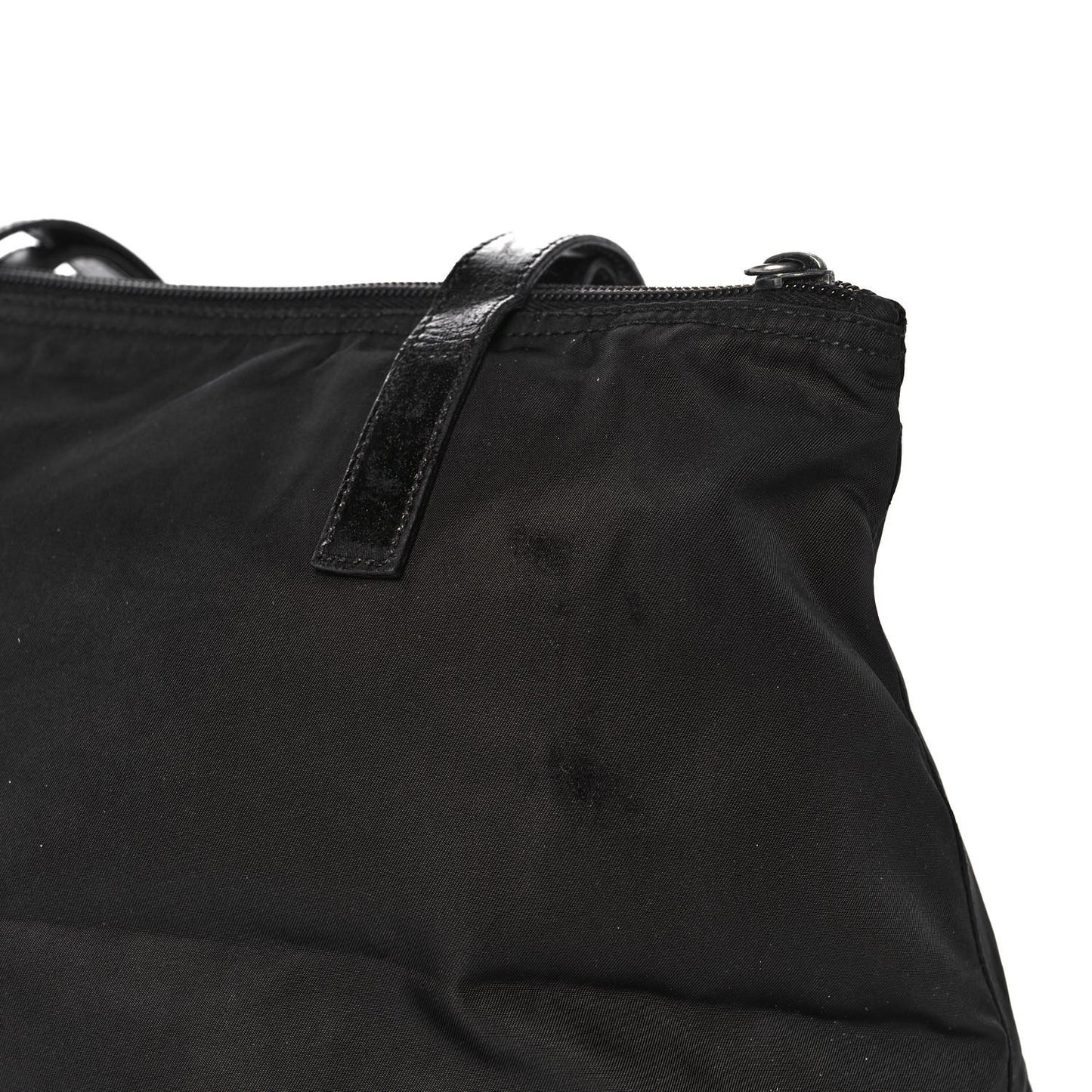 Tessuto Nylon Calfskin Shopping Tote Black