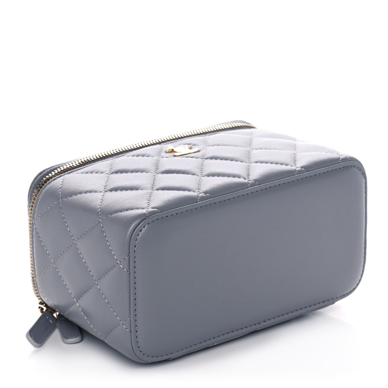 Chanel Lambskin Quilted Small Pearl Crush Vanity Case With Chain Grey 4 of 13
