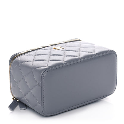 Chanel Lambskin Quilted Small Pearl Crush Vanity Case With Chain Grey 4 of 13