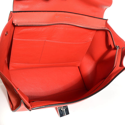 Celine Drummed Calfskin Suede Medium Trapeze Vermillion 5 of 8