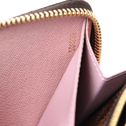Louis Vuitton Damier Ebene Clemence Wallet Rose Ballerine 6 of 7