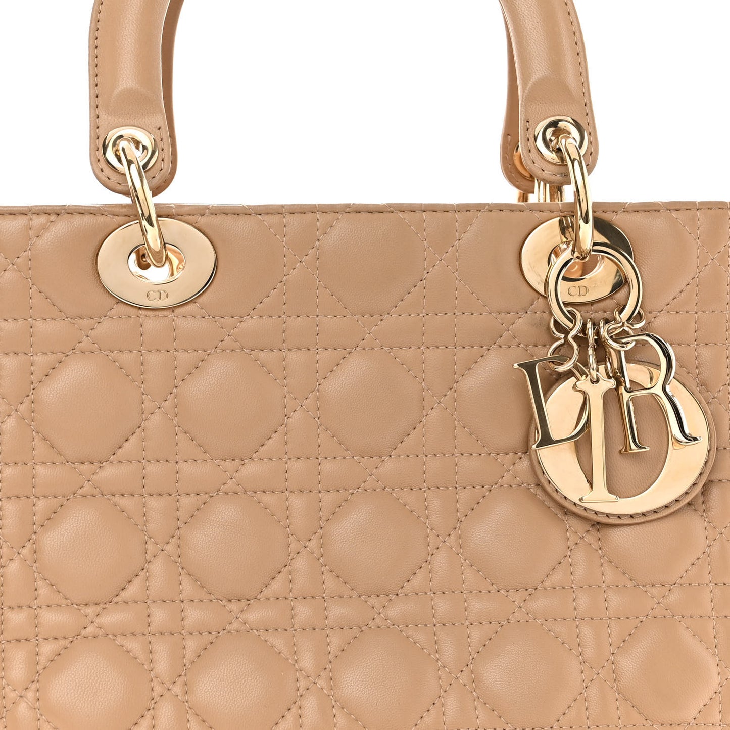 Lambskin Cannage Medium Lady Dior Beige