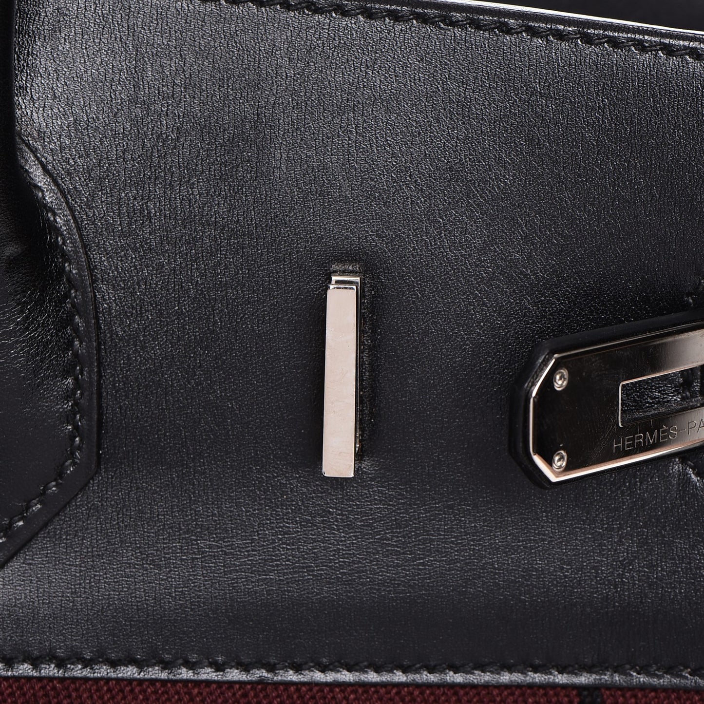Toile Box Potamus Birkin 35 Black Rouge H