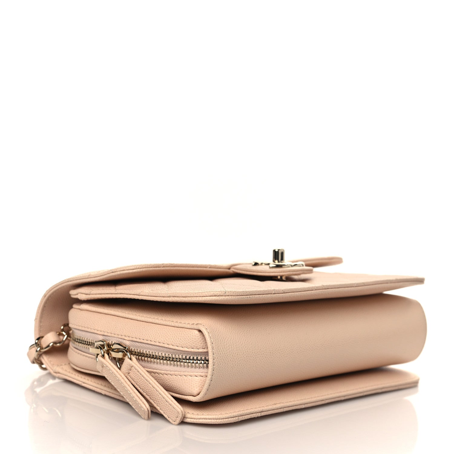Chanel Caviar Quilted Large Like A Wallet Flap Light Beige 4 of 10
