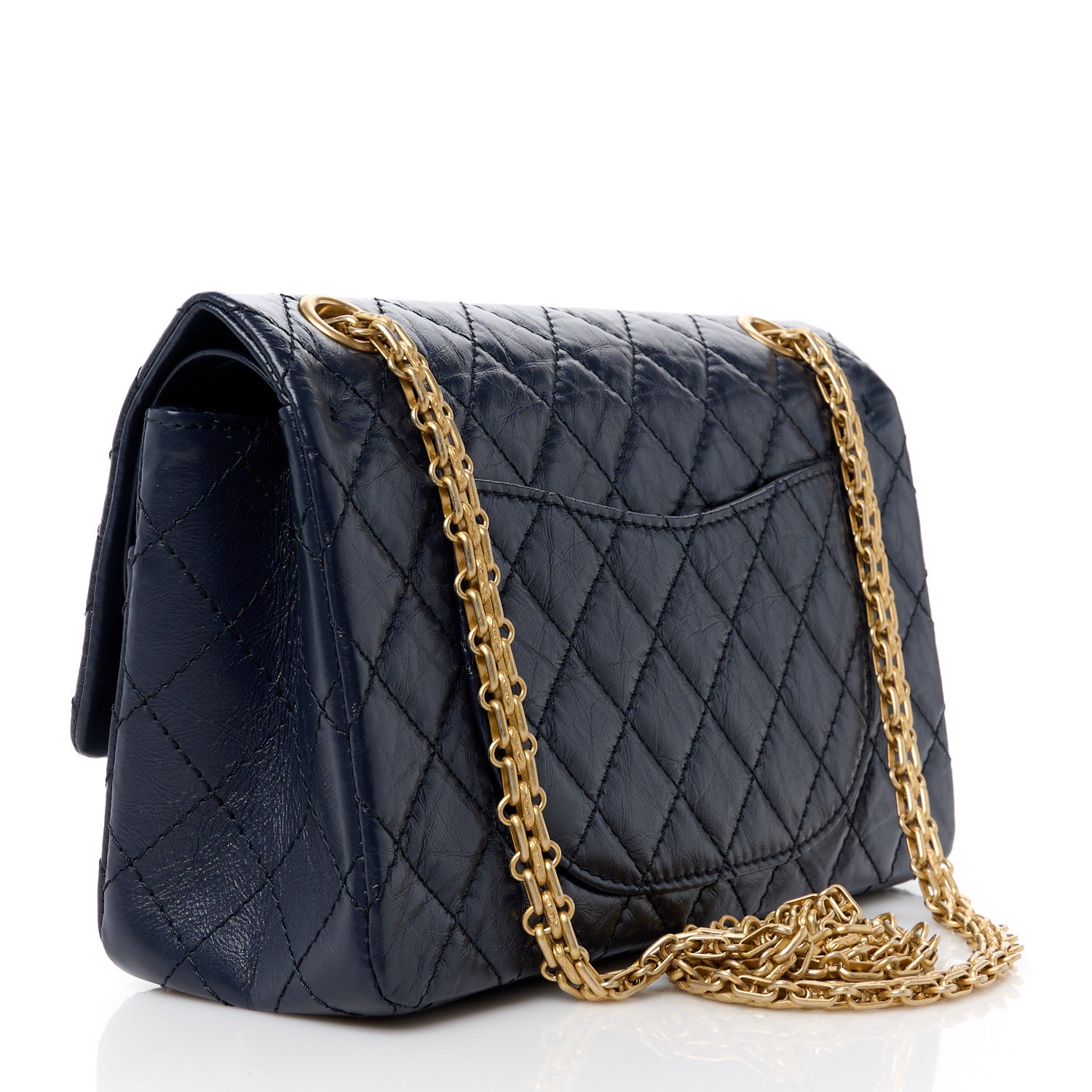Chanel Aged Calfskin Quilted 2.55 Reissue 225 Flap Navy 3 of 12