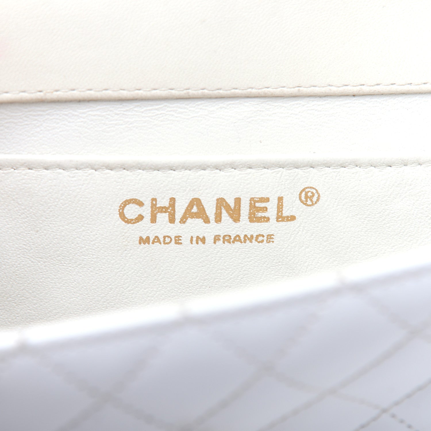 Chanel Glazed Calfskin Stitched Mini Square Flap White 8 of 19