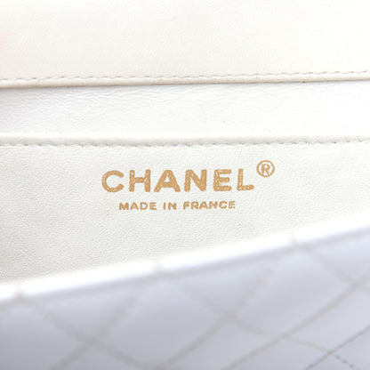 Chanel Glazed Calfskin Stitched Mini Square Flap White 8 of 19