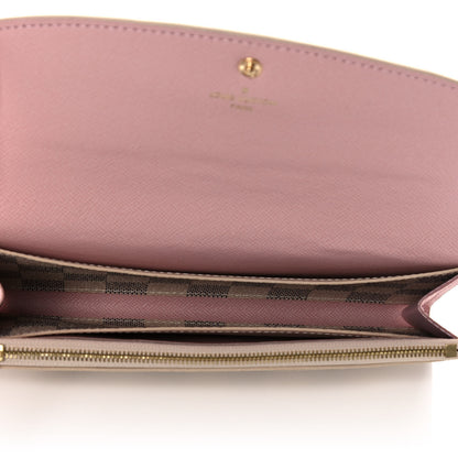Louis Vuitton Damier Azur Emilie Wallet Rose Ballerine 5 of 11