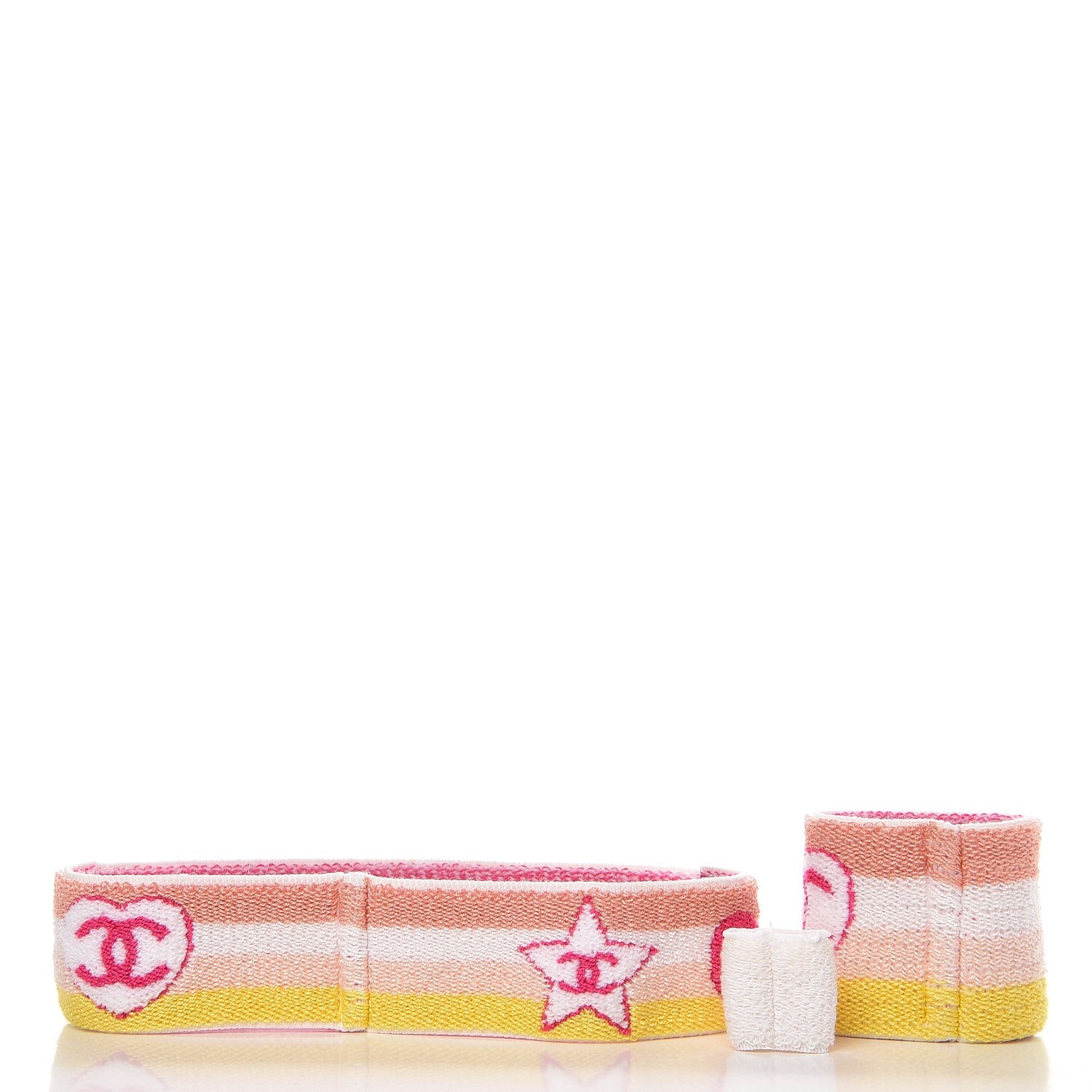 Chanel Knit Coco CC Headband Wristband Set Multicolor 261766